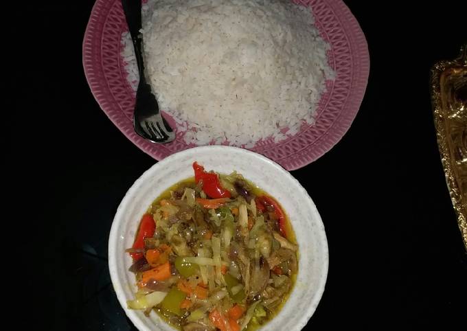 White rice n chicken veg soup
