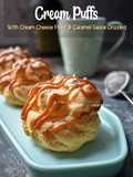 Cream Puff with cream cheese filled & Caramel sauce drizzled🇨🇵