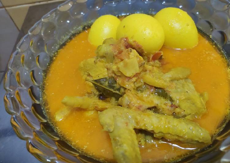 Resep MANTAP! Ayam santan bumbu kuning+ telur menu masakan sehari hari