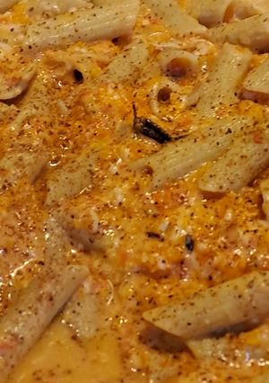 A picture of Creamy Dairy-free Pumpkin Vodka Pasta.