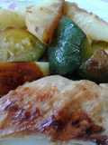Pollo y verduras al horno tipo vapor