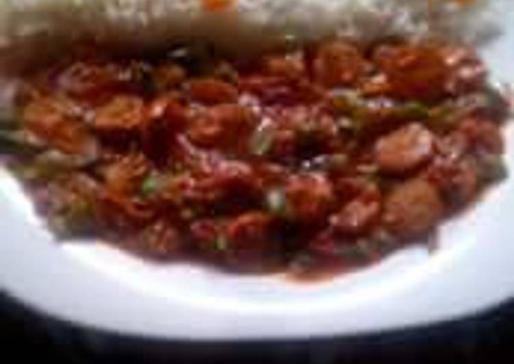 Rice and sausage stew
