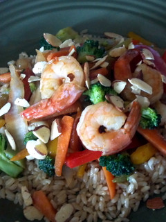 A picture of Shrimp stir fry.