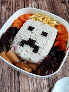 Foto resep Nasi Bento karakter(minecraft)