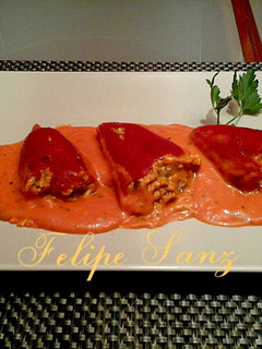 Una foto de Pimientos del piquillo rellenos de setas