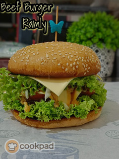 Gambar Beef Burger Ramly Mudah,Syempoiii!!!😋👌