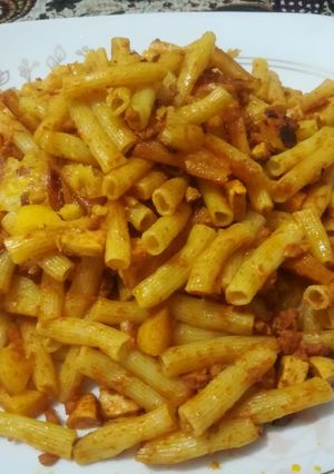 عکسی از دستور ماکارونی سوسیسی
