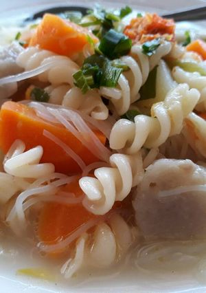 Foto resep Sop macaroni.