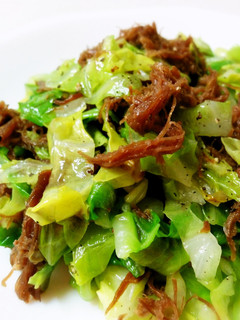 A picture of Easy Cabbage and Corned Beef Stir-Fry.