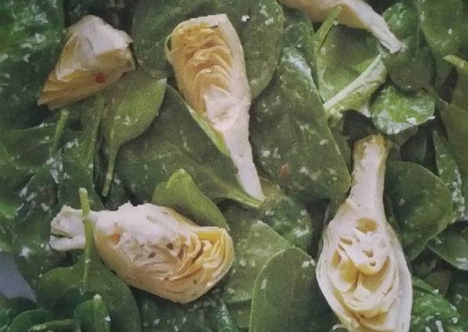 Spinach and Artichoke Salad by Rocco Dispirito