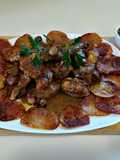 Conejo en salsa de almendras tostadas
