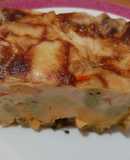 Pastel de fideos gratinados