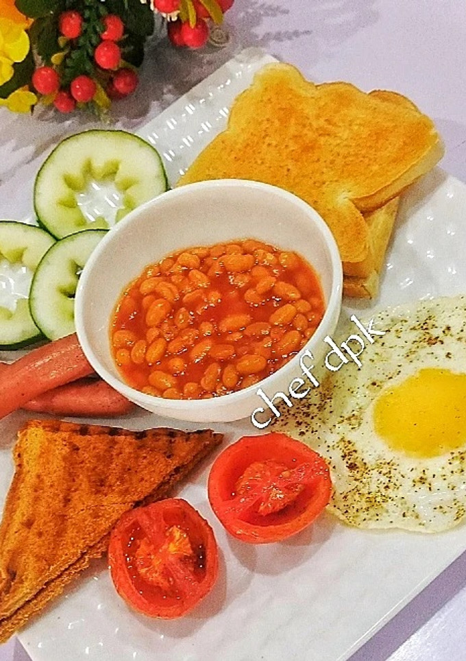 A picture of Simple English Breakfast list.