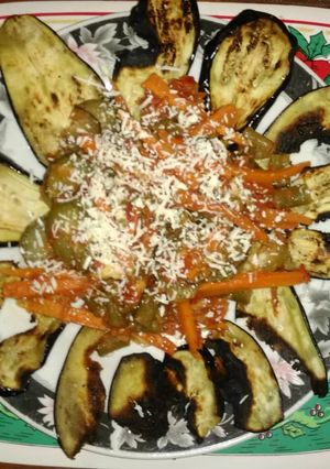 Una foto de Ensalada cocida de zanahoria, calabacín, vainita y tomate