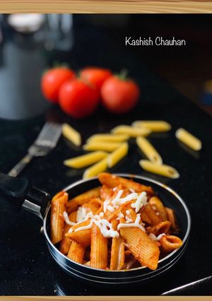 A picture of 🌈Pasta al'arrabiata.