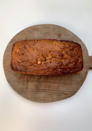 A picture of Vegan Banana & White Chocolate Loaf.