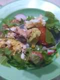 Ensalada completa (rúcula, palta, sardinas, huevo, cherry, rabanitos)