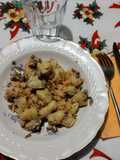 Gnocchi di patate con salmone e crema di funghi