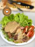Striploin Beef Steak dengan Black Pepper Sauce