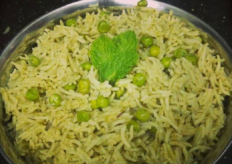 Steps to Make Perfect Peas and mint rice