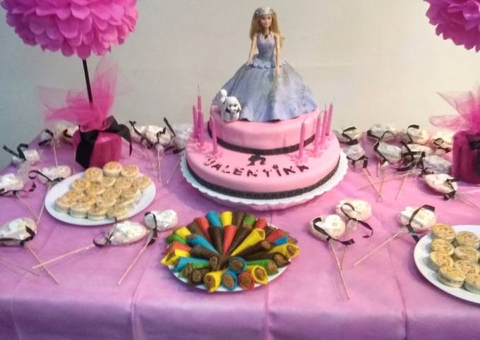 Torta de cumpleaños Tema Barbie Receta de Las Recetas de Silvi
