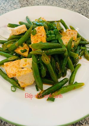 Hình của món Đậu que xào tàu hủ.