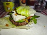 The Green bread and burger veal