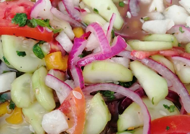 Ceviche de jícama y pepino