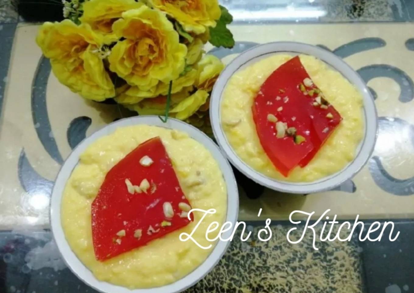 Custard With Dry Fruit and Jelly