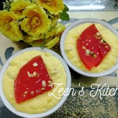 Custard With Dry Fruit and Jelly A picture of Custard With Dry Fruit and Jelly.