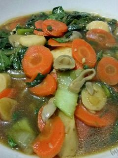 Foto resep Tumis Capcay Bokcoy Jamur Bakso Udang (#postingrame2_sayurtumis)