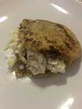 Arepa de plátano maduro con harina de avena y linaza