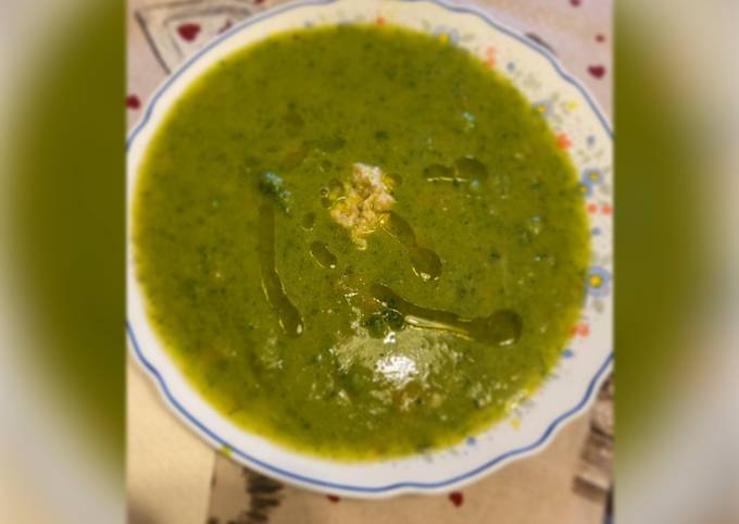 Guida passo passo a Fai  Qualsiasi notte della settimana Zuppa di broccoli, zucca e hummus Di ceci