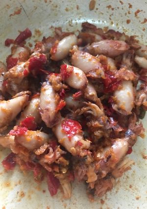 Foto resep Cumi asin balado bumbu simple