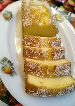 صورة لوصفة كيكة الحليب الساخن بمربى المشمش وجوز الهند لذييييييييذة😋♥️