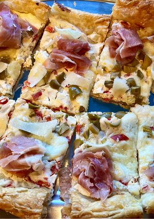 Une photo de Tarte salée à la ricotta et jambon de Parme