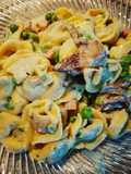 Tortellini with Prosciutto, Mushrooms, and Peas