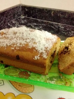 Una foto de Budín con chips de chocolate, harina y azucar integral