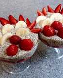 Чиа Пудинг с бананом и клубникой🍓