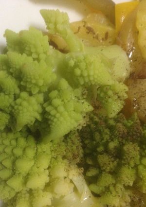 Una foto de Romanescu en vaporera en el microondas