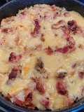 Gratin de riz à la dinde, lardons et Fontina (fromage italien)