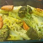 Patatas con boniato y brócoli microondas