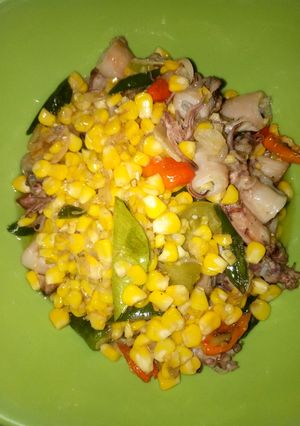 Foto resep Tumis cumi asin jagung manis