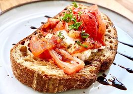 Caprese open-faced sandwich