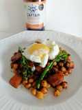 Garbanzos salteados con ajo negro y Kombucha