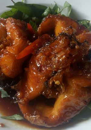 Hình của món Cá lóc kho tộ.