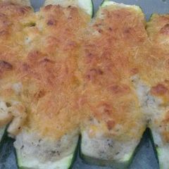 A picture of Stuffed zucchini.