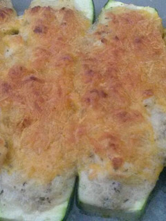 A picture of Stuffed zucchini.