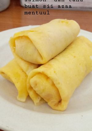 Foto resep Dadar gulung tahu+salmon buat mpasi 18 bulan