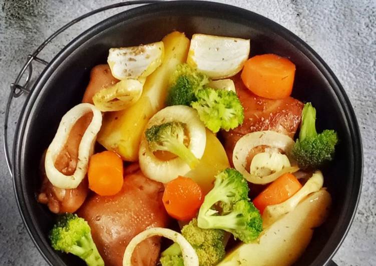 Resep masakan Chicken &amp; Vegetables Roasted | Bahan Membuat Chicken &amp; Vegetables Roasted Yang Sedap